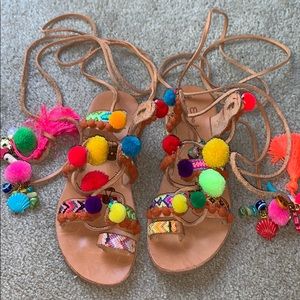 Elina Linardaki Penny Lane Gladiator Tie Sandals